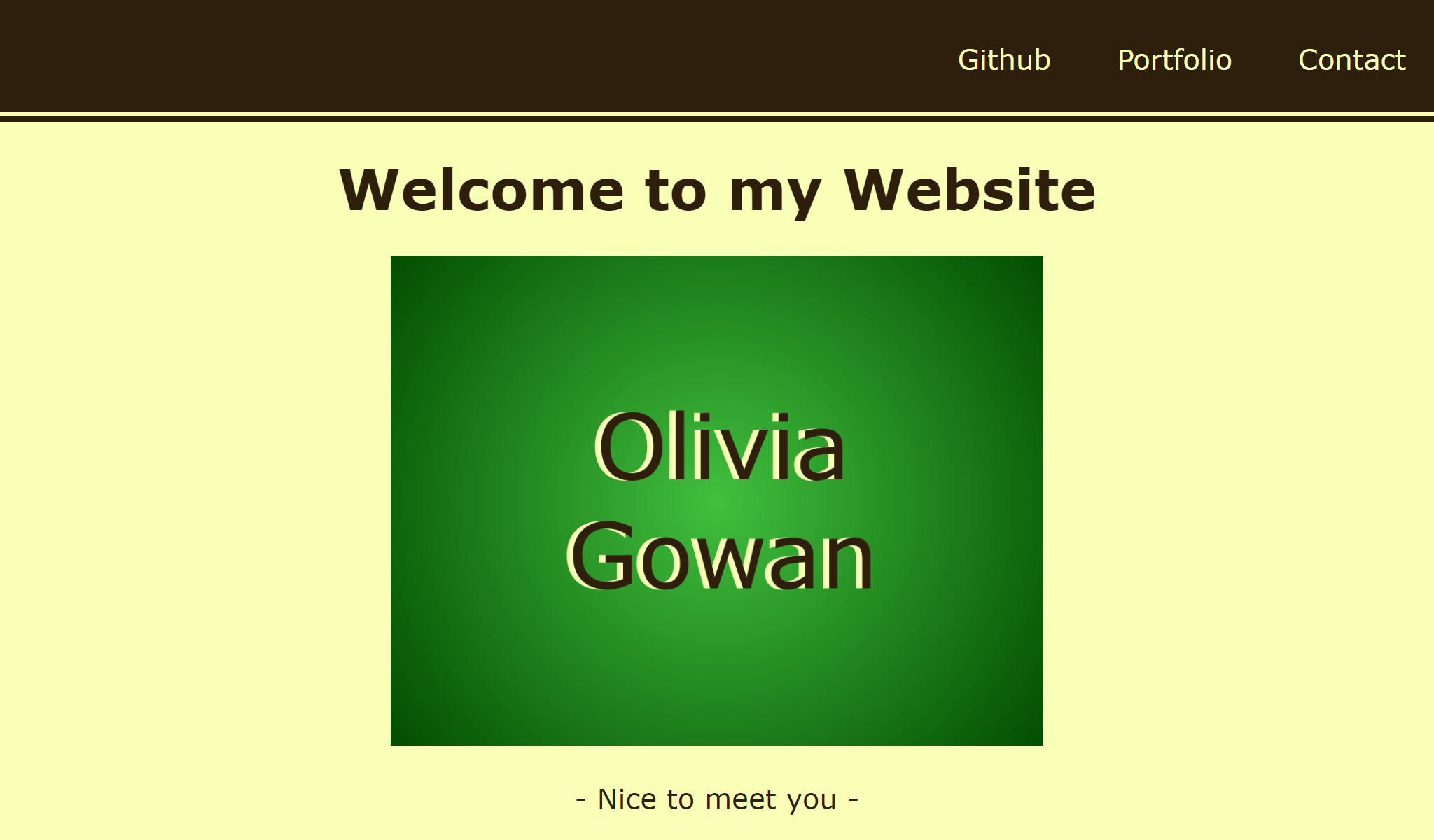 screenshot of landing page